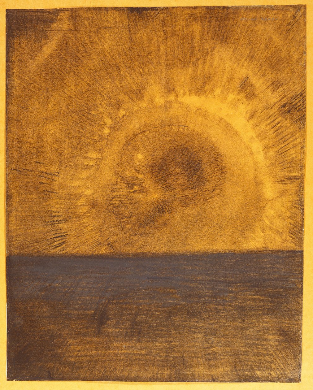 Cabeza flotante, c.1885 de Odilon Redon