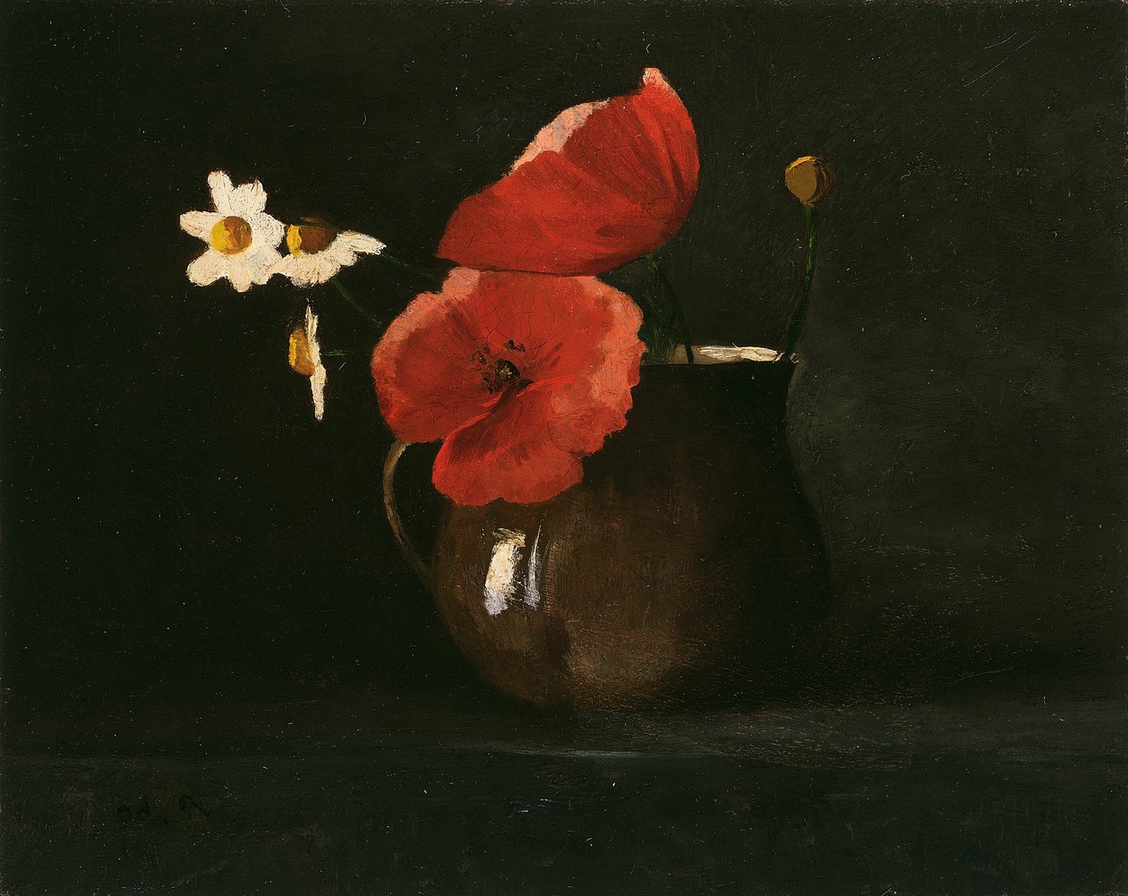 Flores: Amapolas y margaritas de Odilon Redon