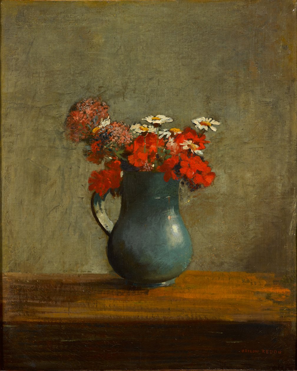 Flores en un jarrón de Odilon Redon