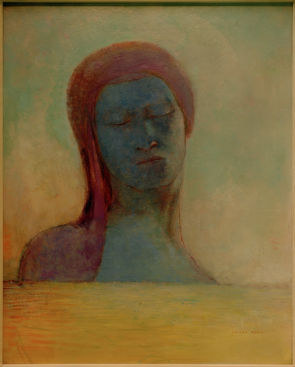 Ojos cerrados de Odilon Redon