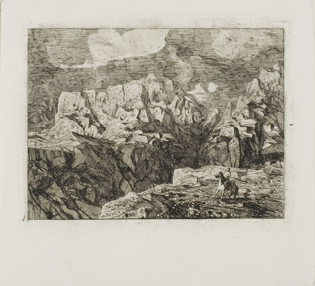 Jinete en las montañas de Odilon Redon