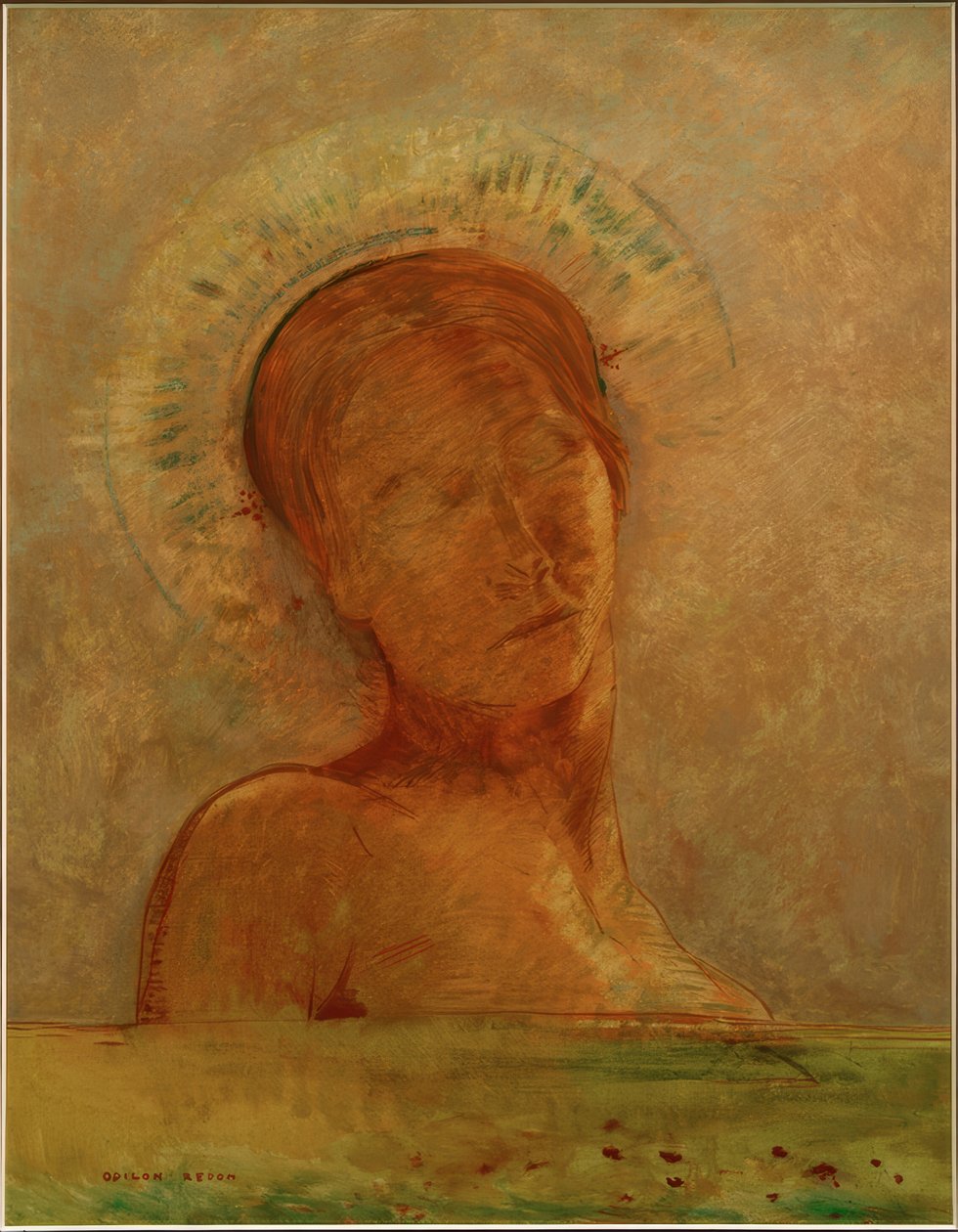 En el cielo (Ojos cerrados) de Odilon Redon