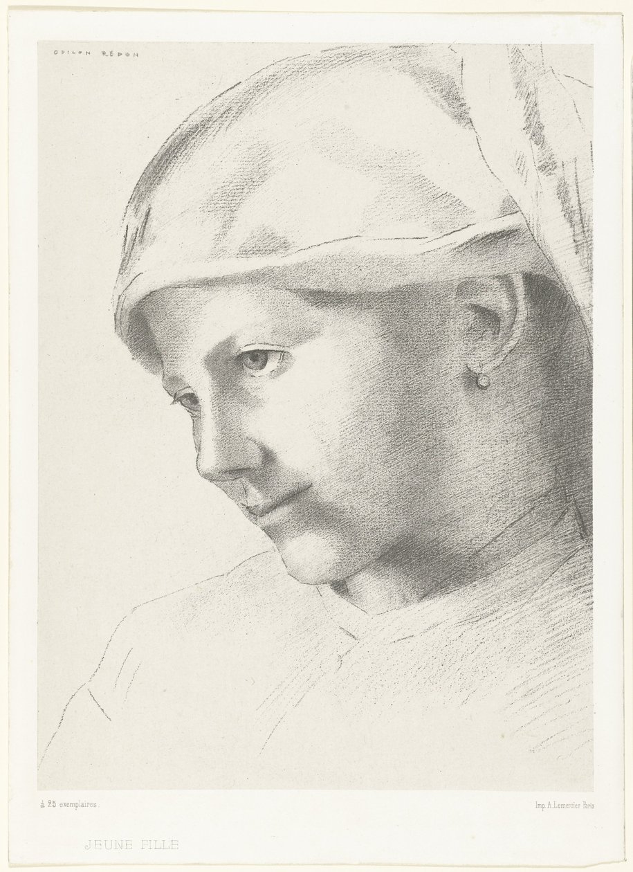Jong meisje Chica joven (título sobre objeto) de Odilon Redon