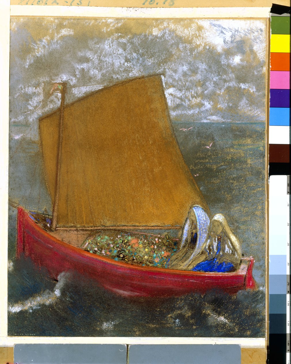 La vela amarilla, c.1905 (pastel sobre papel) de Odilon Redon