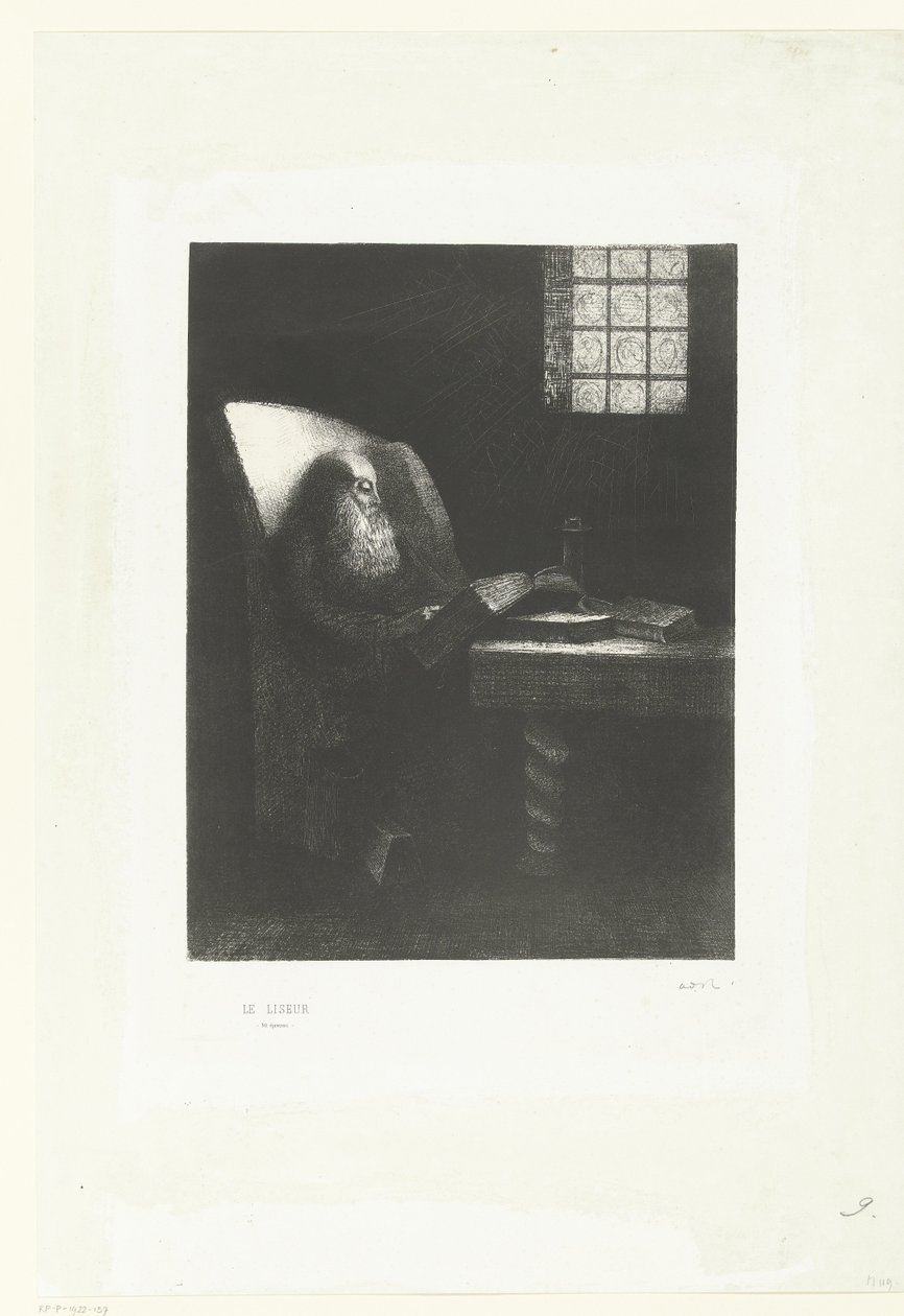 El lector, 1892 de Odilon Redon