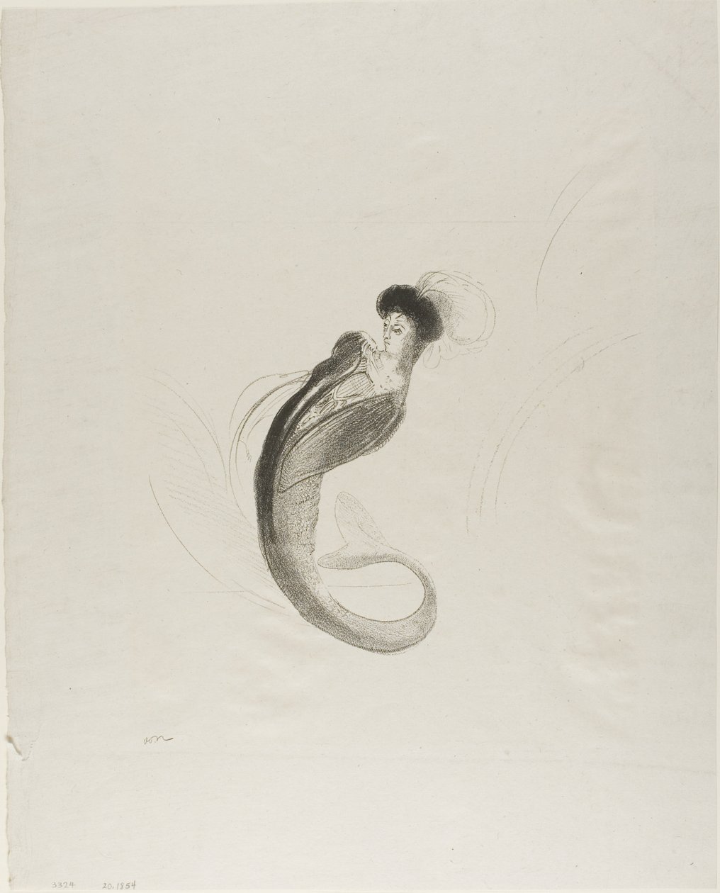 Litografía de prueba sin título de Odilon Redon