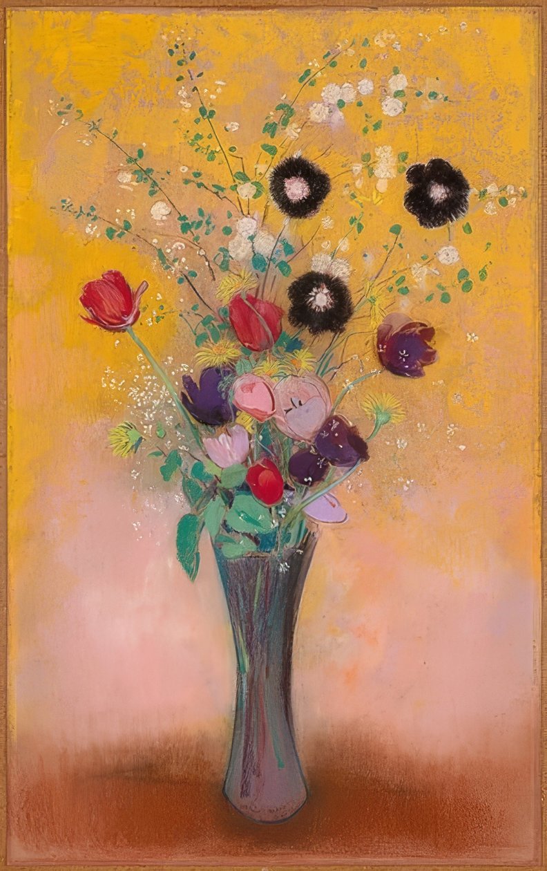 Jarrón con flores de Odilon Redon