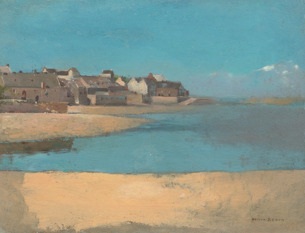 Pueblo junto al mar en Bretaña de Odilon Redon