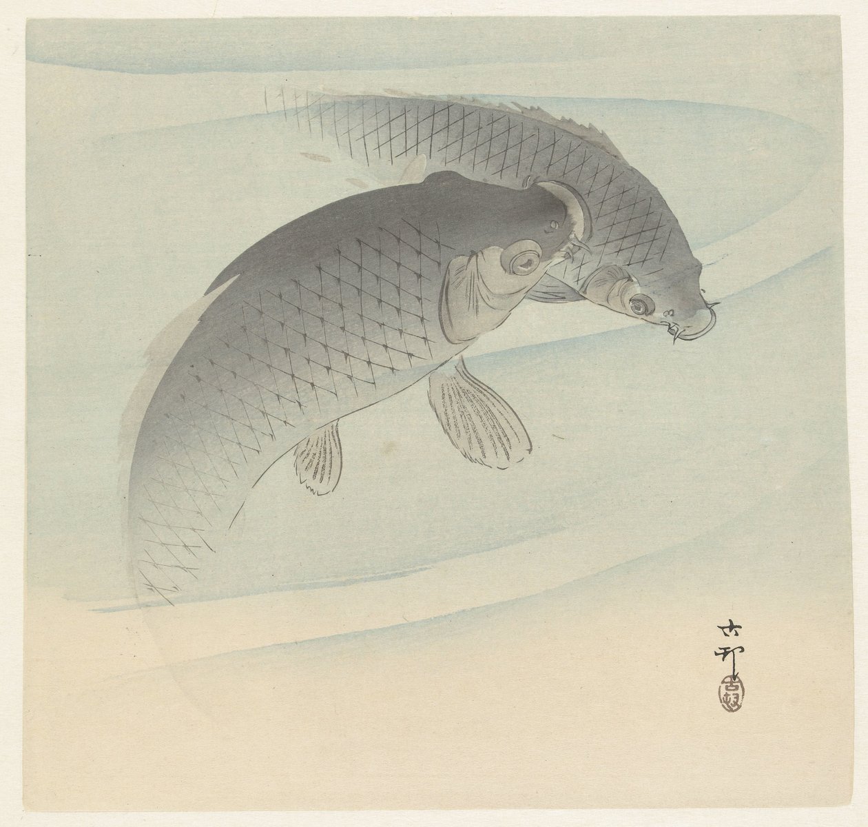 dos carpas de Ohara Koson