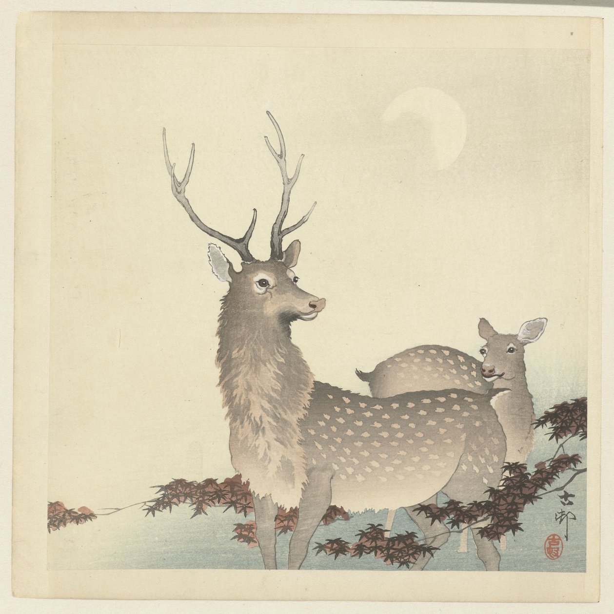 dos ciervos de Ohara Koson