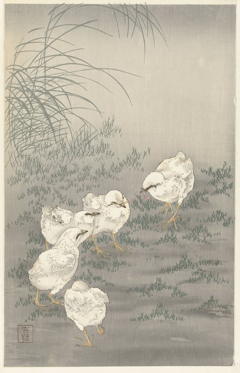 cinco pollitos de Ohara Koson