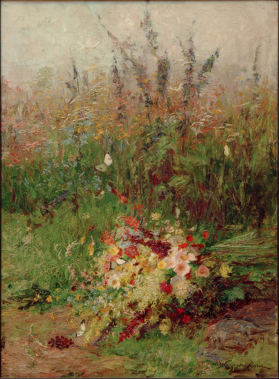 Ramo de flores silvestres al borde del camino de Olga Wisinger Florian