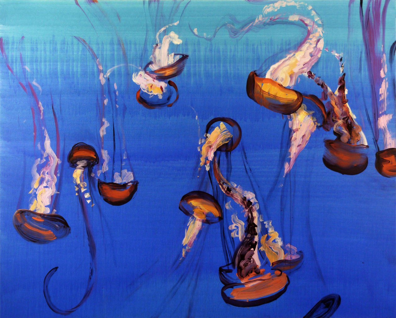 Méduses, 2012 (acrílico sobre lienzo) de Olivier Morel