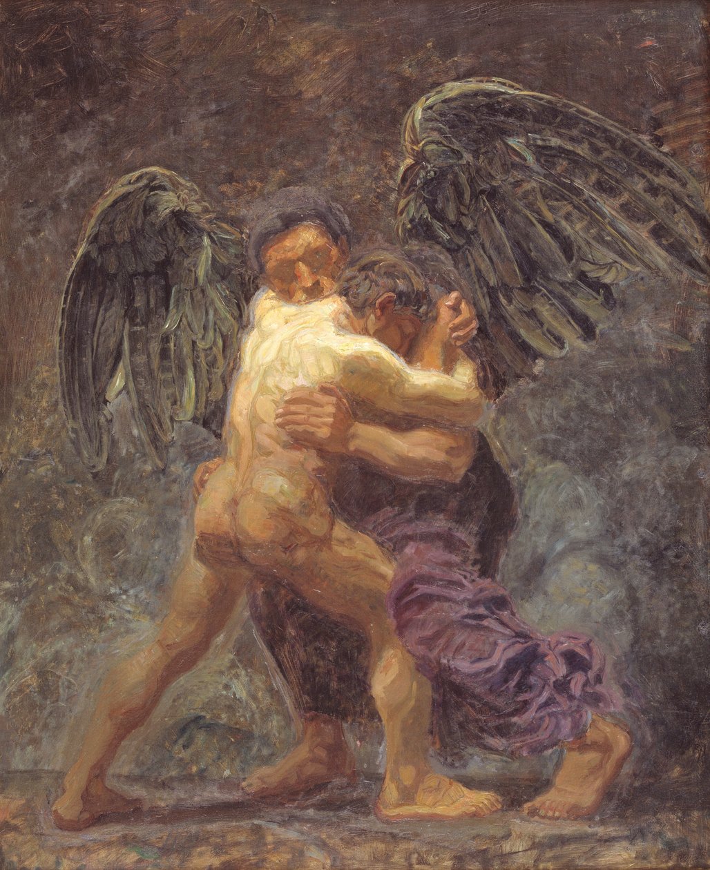Jacob luchando con el ángel de Oluf Hartmann