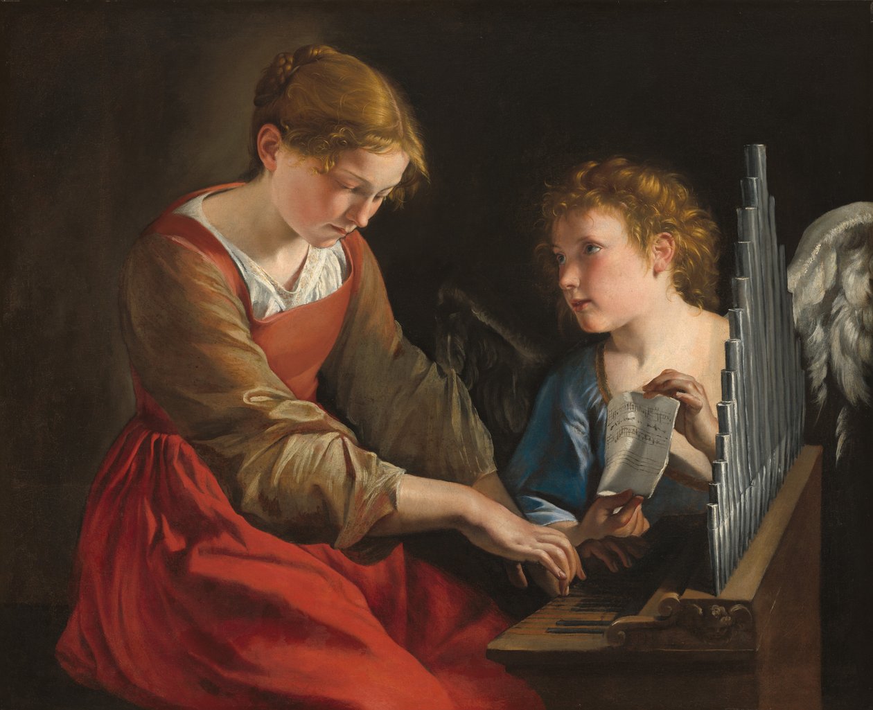 Santa Cecilia y un ángel de Orazio Gentileschi