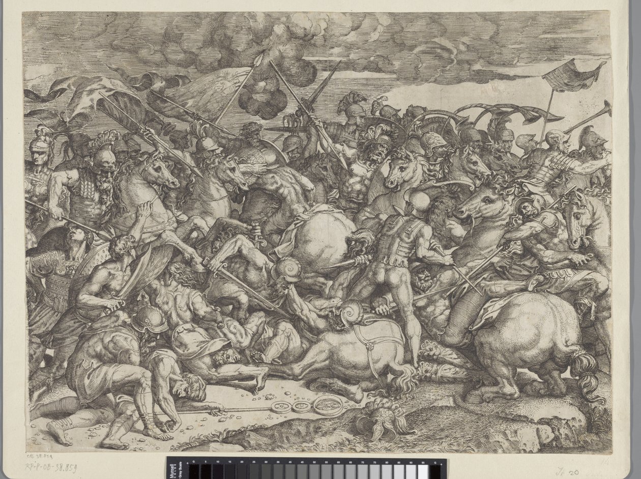 Batalla del Puente Milvio de Orazio Farinati (attributed to)