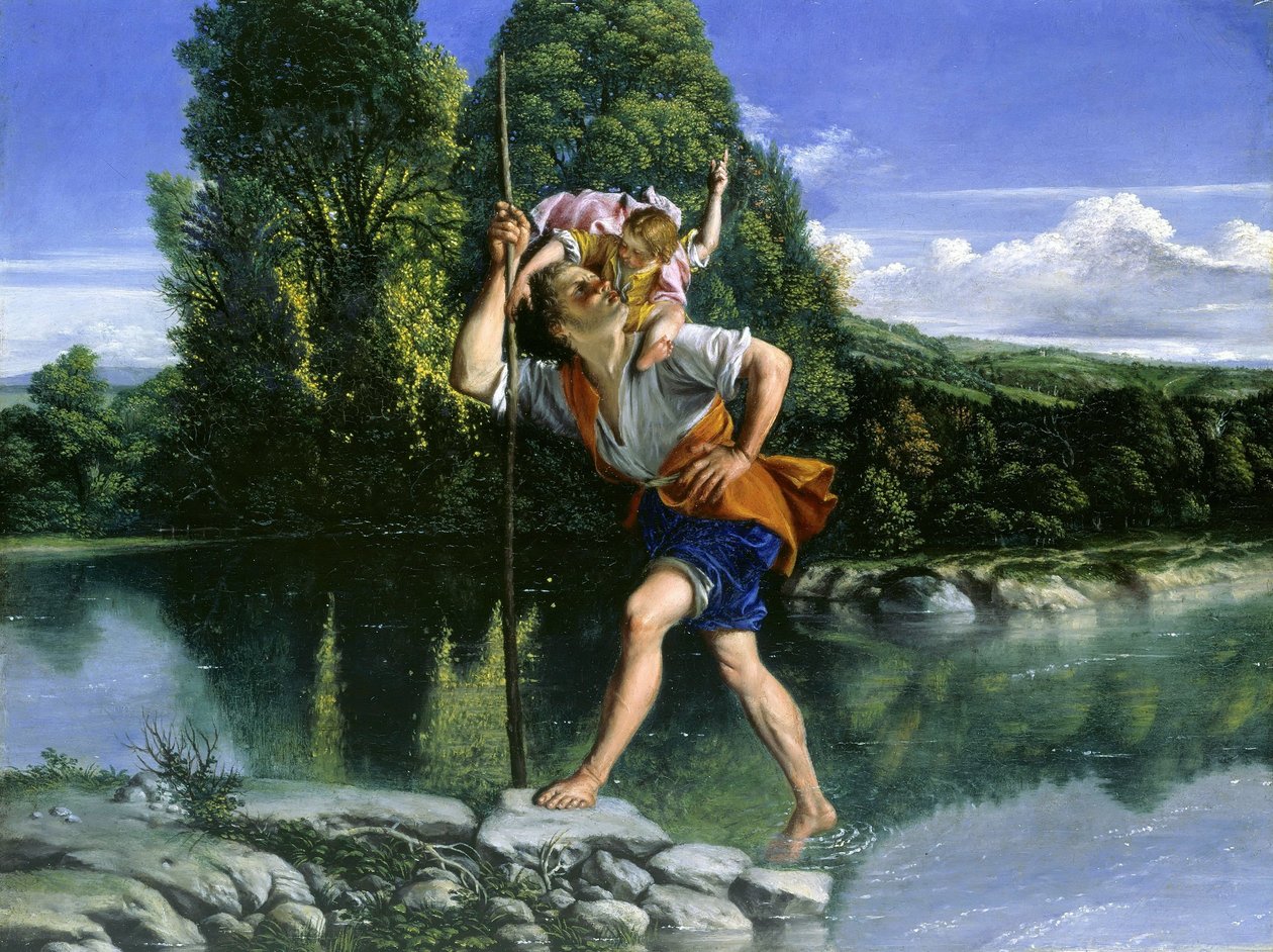 Paisaje con San Cristóbal de Orazio Gentileschi