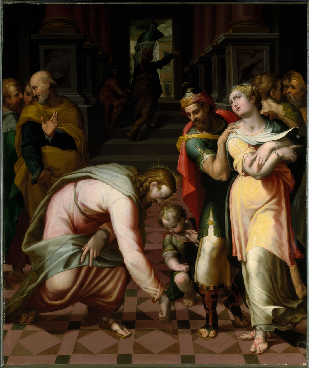 Cristo y la adúltera de Orazio Samacchini