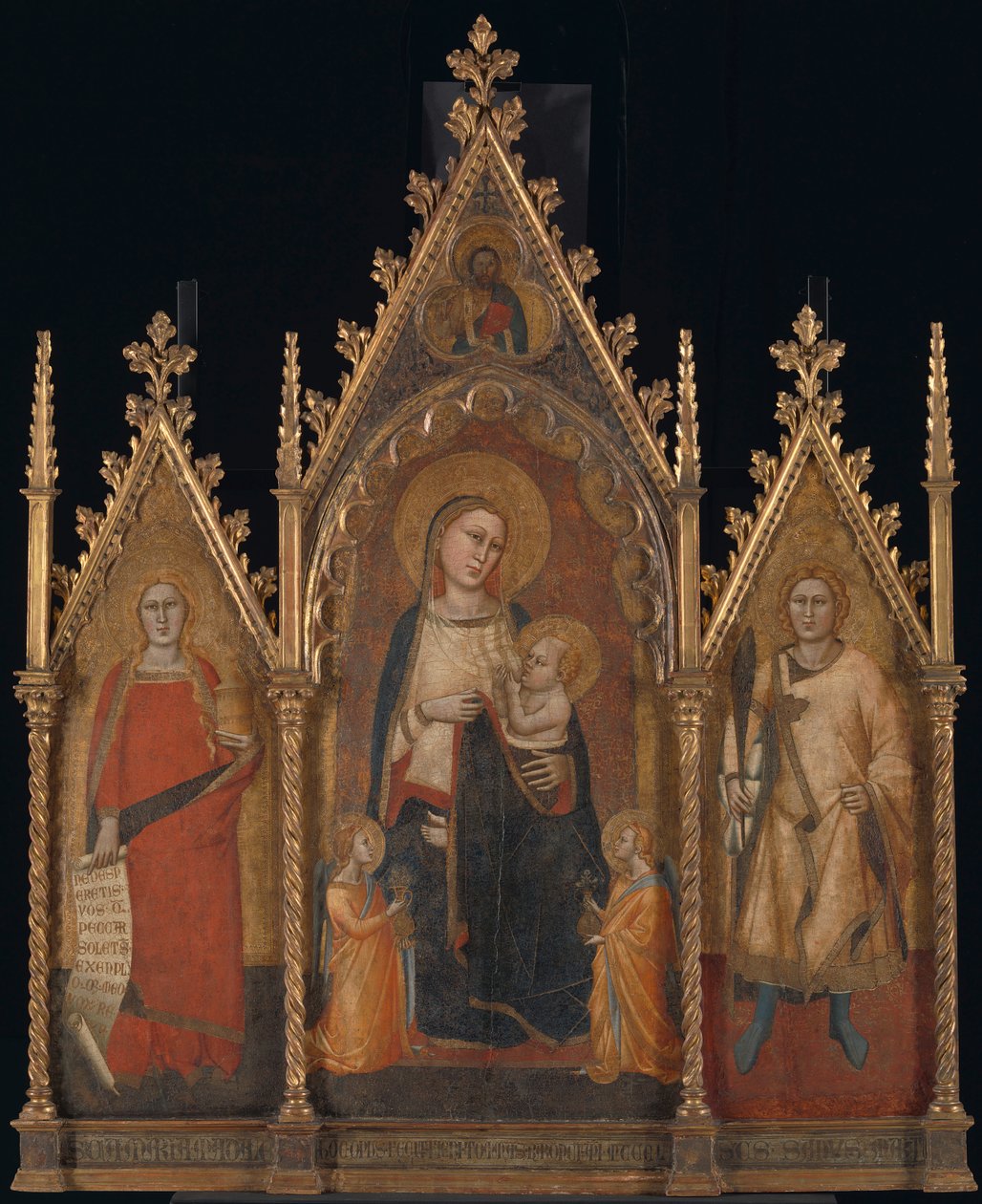 Tríptico con María y el niño y los santos María Magdalena y Ansanus de Orcagna