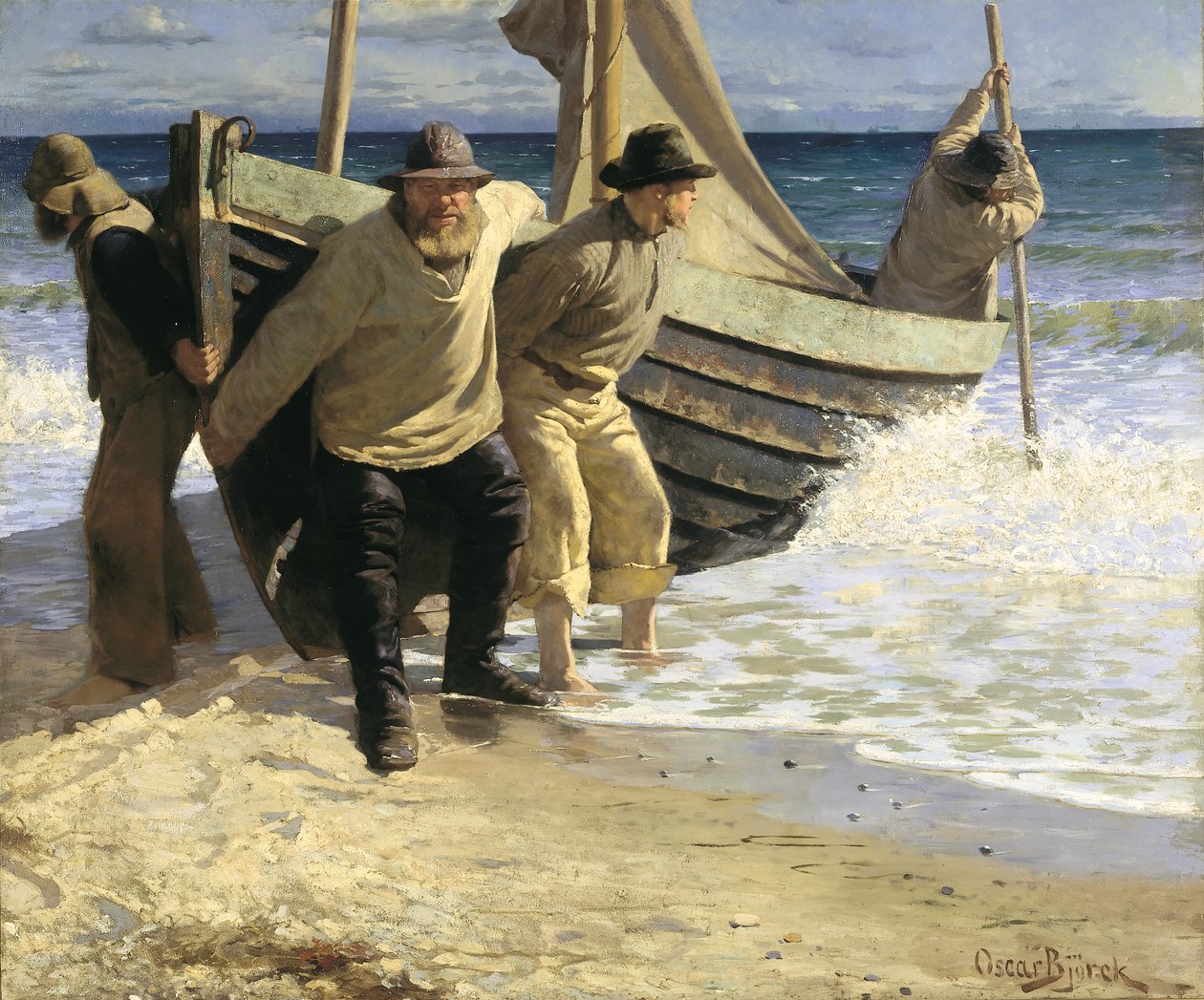 Lanzando el bote. Skagen de Oscar Gustaf Bjorck