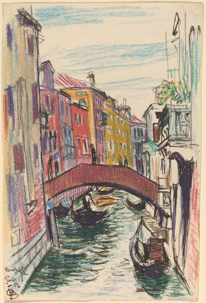 Canal, Venecia de Oscar F. Bluemner