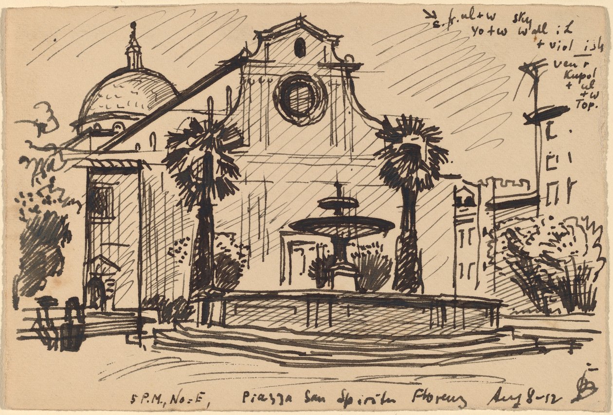 Piazza S. Spirito, Florencia de Oscar F. Bluemner