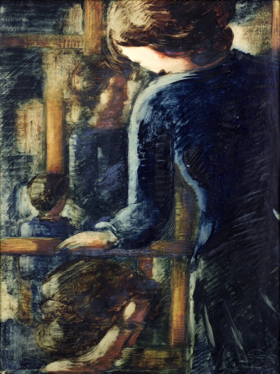 Tres chicas (y una cabeza de perfil) de Oskar Schlemmer
