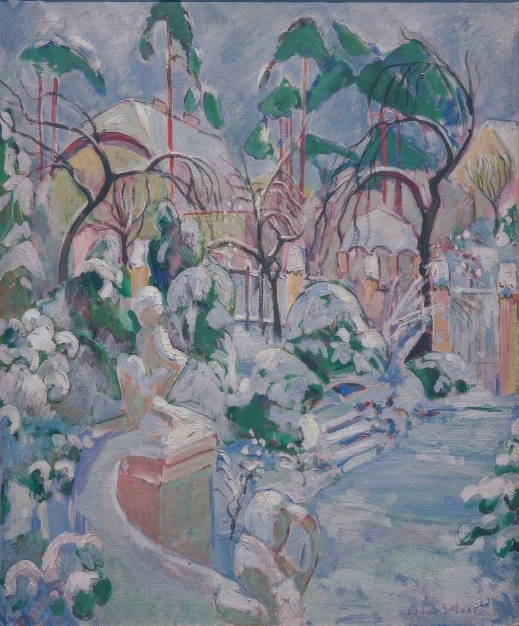 Jardín en la nieve de Oskar Moll
