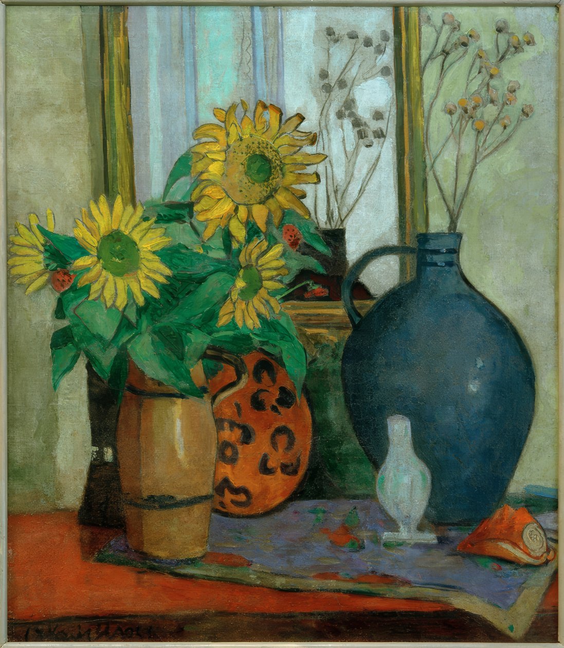 Girasoles con cuenco de Matisse de Oskar Moll