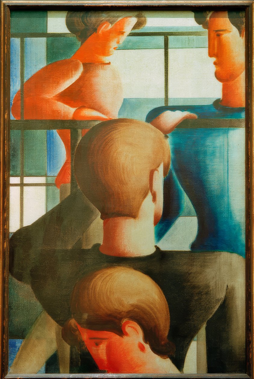 Grupo en la barandilla I de Oskar Schlemmer