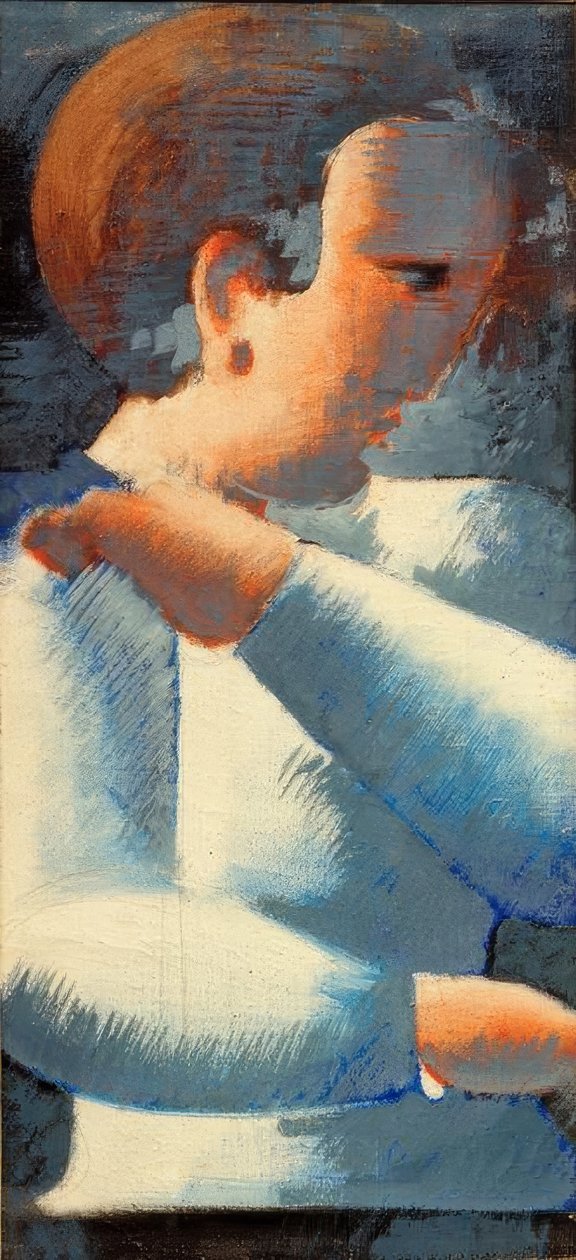 Joven en azul y blanco de Oskar Schlemmer