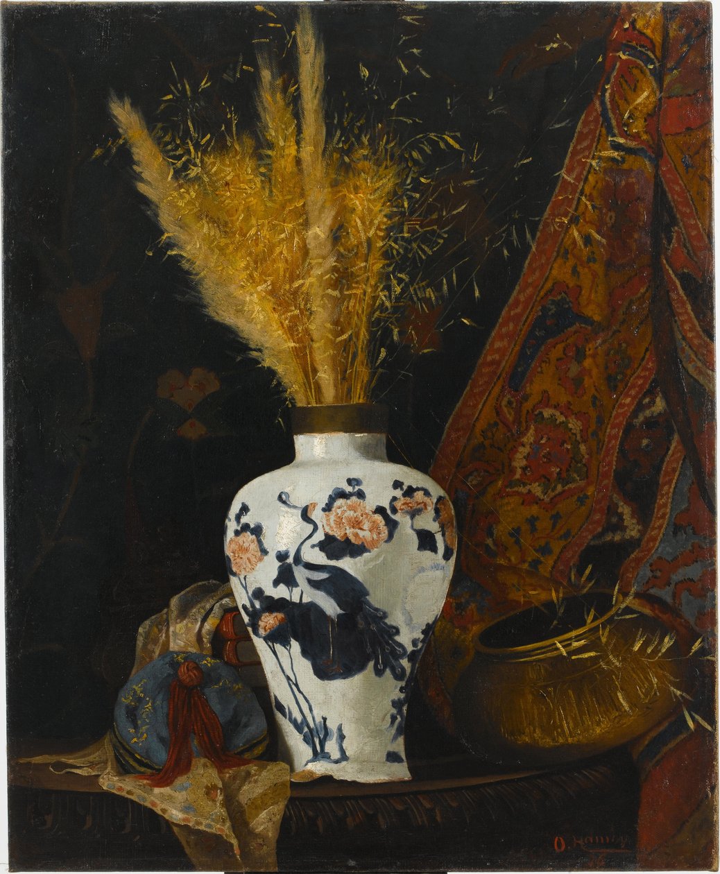 Flores en un jarrón blanco de Osman Hamdi Bey