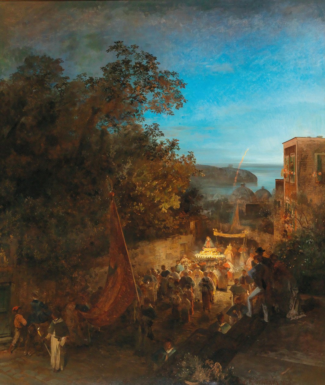 Ischia - Fiesta de Santa Ana, Casamicciola de Oswald Achenbach