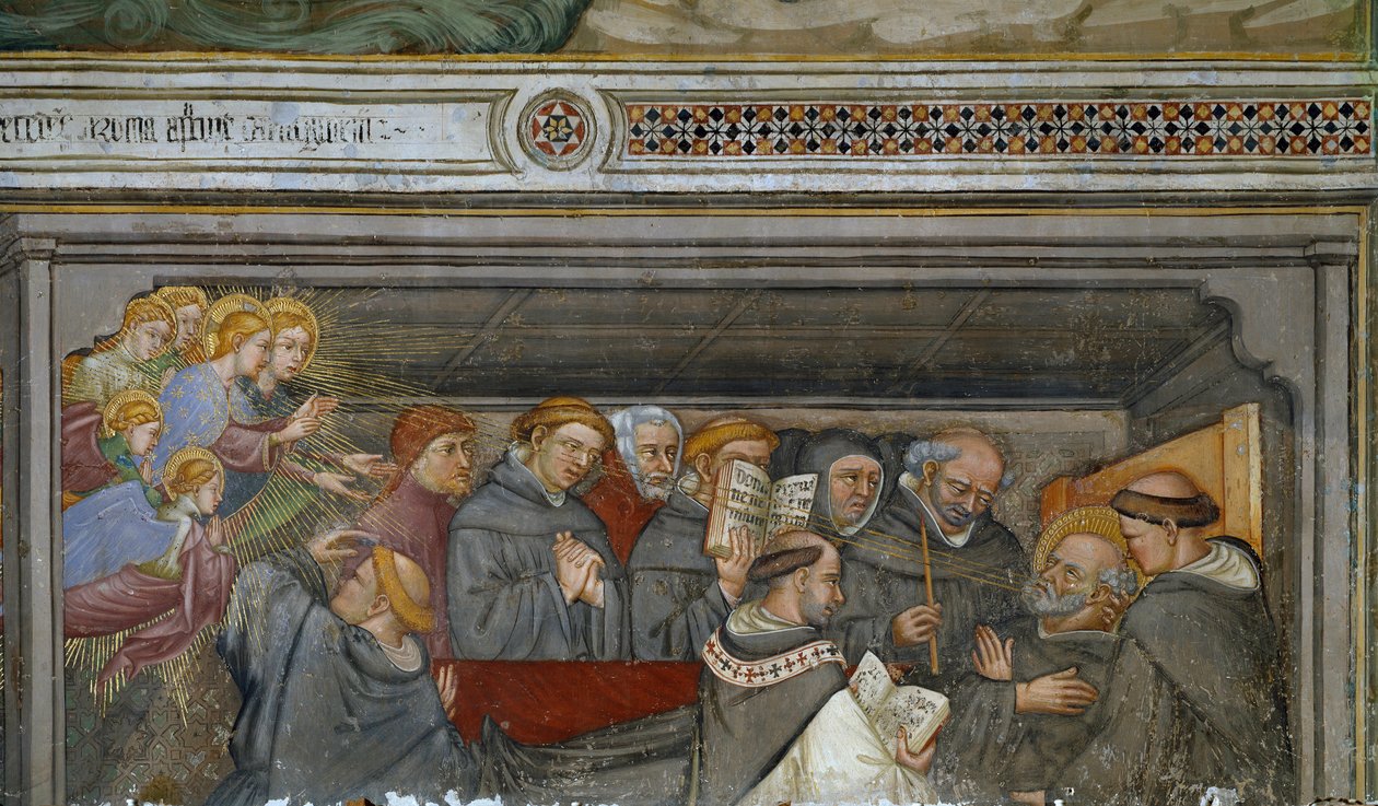La muerte de San Agustín (fresco) de Ottaviano Nelli