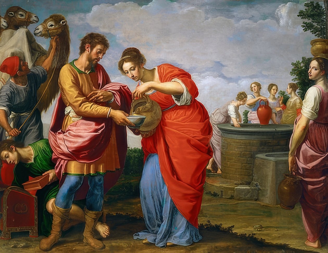 Rebeca y Eliezer en el pozo. Alrededor de 1626/27 de Ottavio Vannini