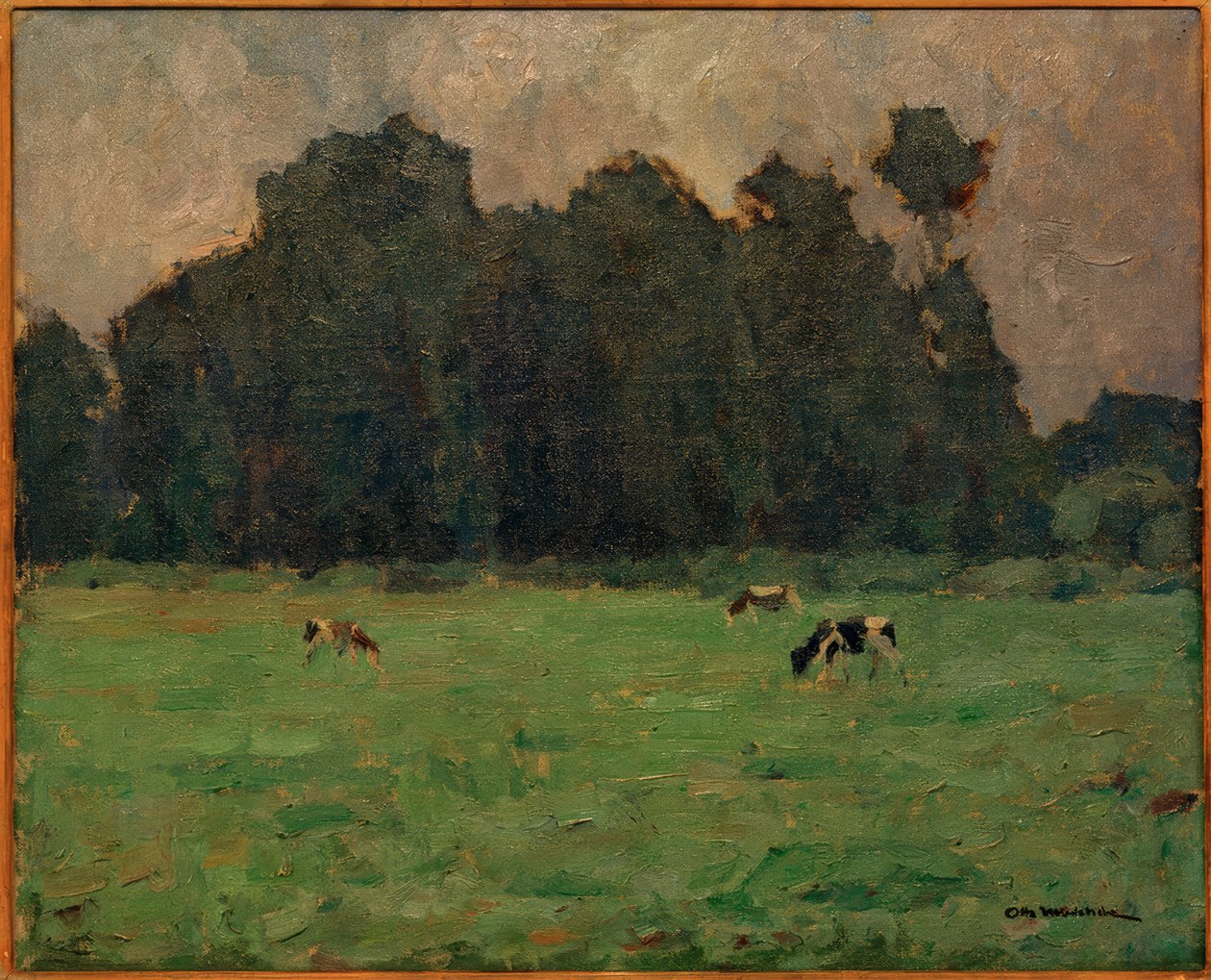 Vacas frente a álamos de Otto Ubbelohde