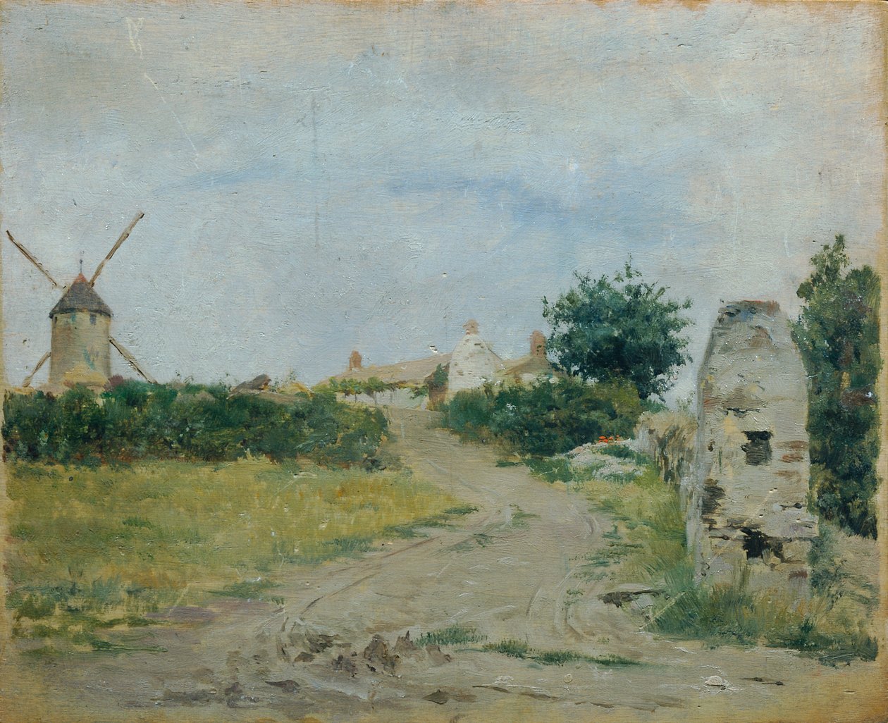 paisaje con molino de viento de Otto Friedrich