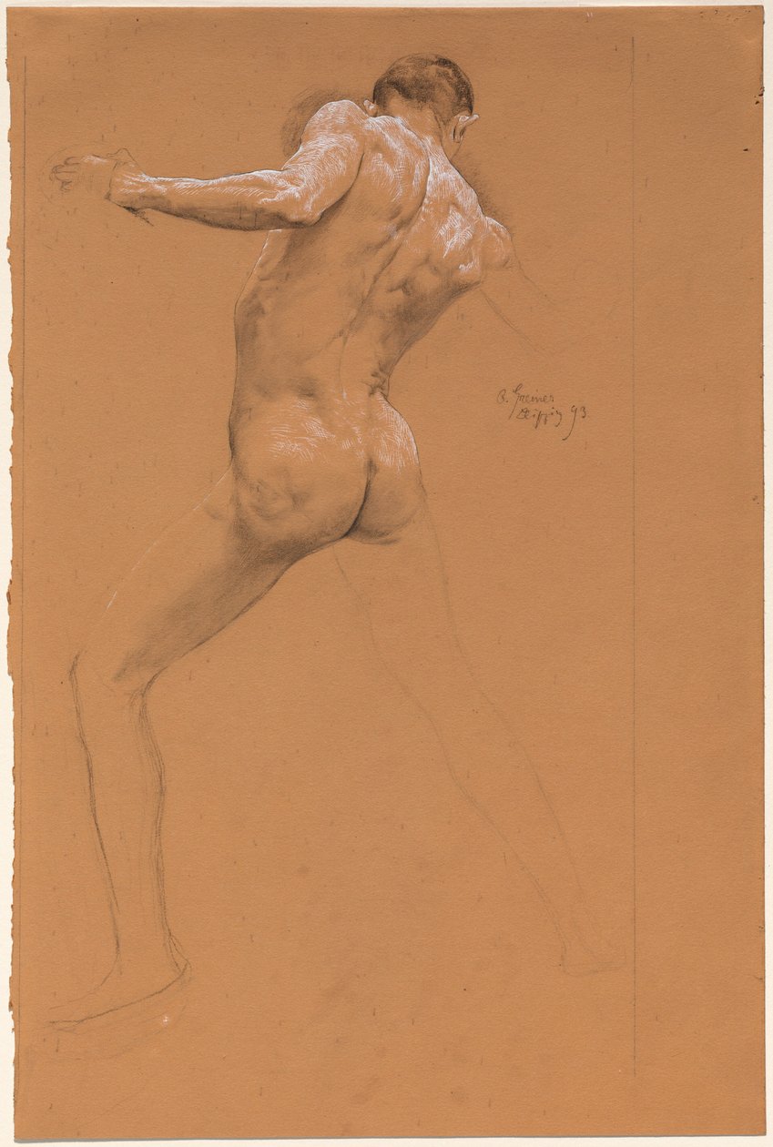 Desnudo Masculino de Pie desde Atrás de Otto Greiner
