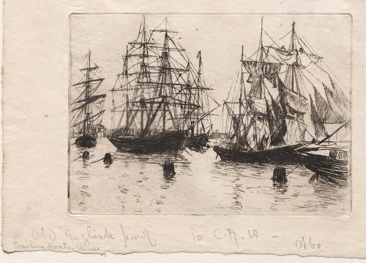 Barcos de vela, Venecia, 1880 de Otto H. Bacher