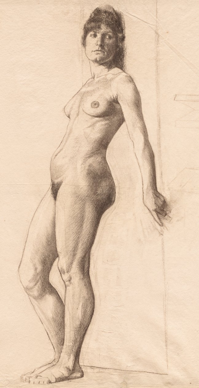 Modelo desnuda de pie de Otto H. Bacher