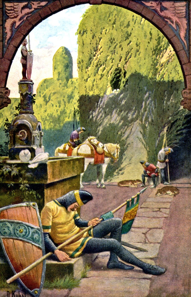 Castillo de la Bella Durmiente, c.1900 (postal) de Otto Kubel
