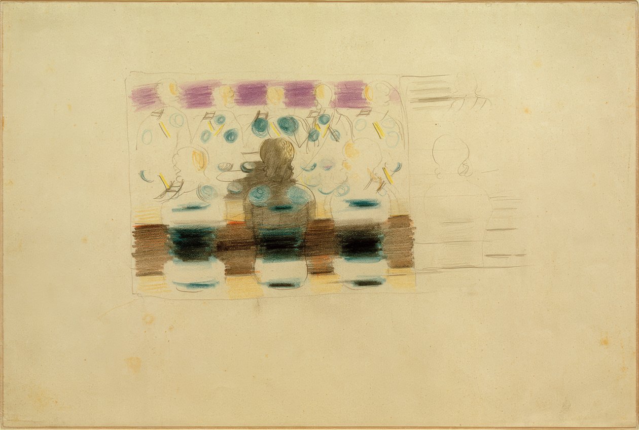 Preparación (Devoción en el comedor). Boceto de Otto Meyer Amden
