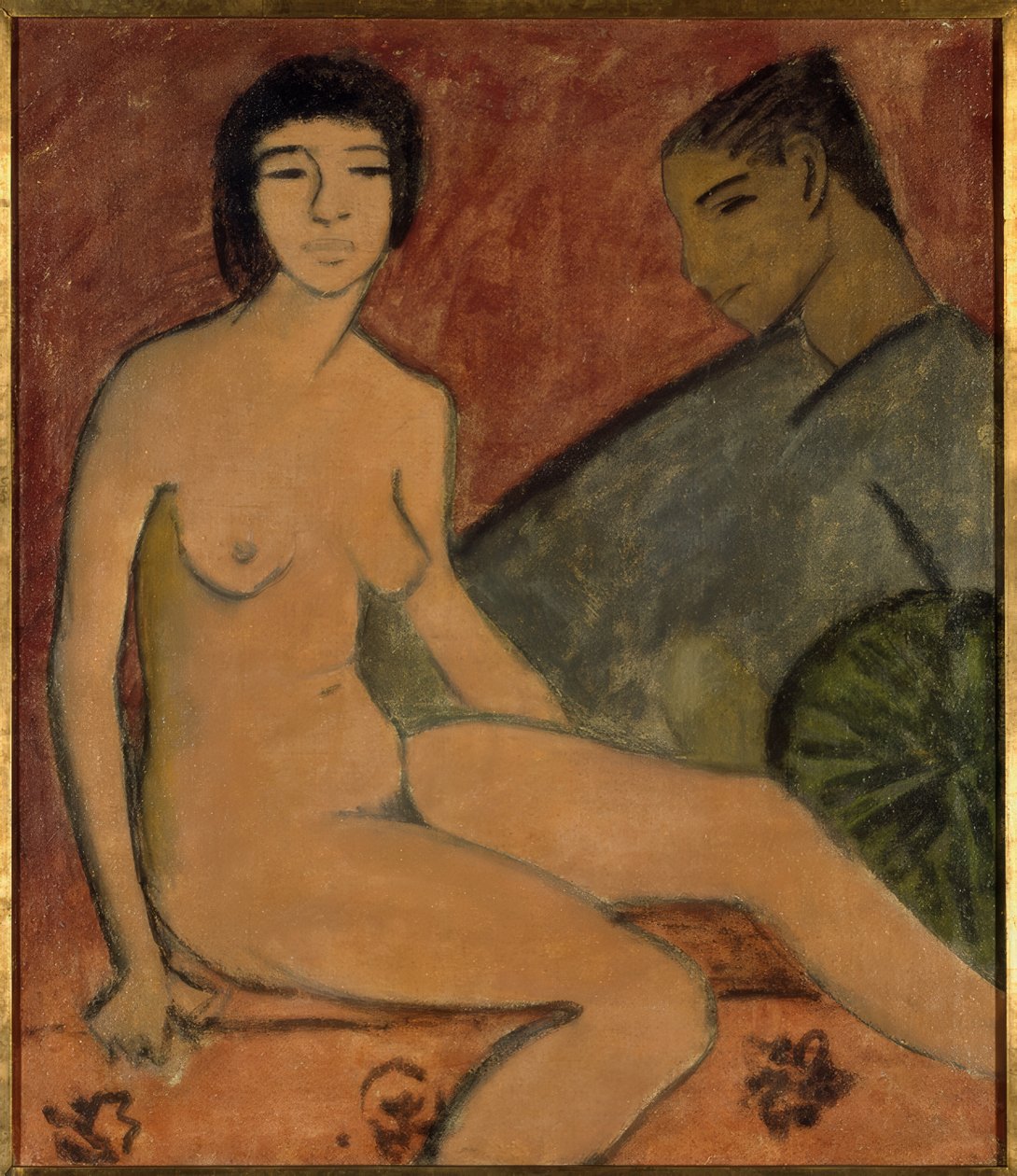 Joven mujer y niño de Otto Mueller