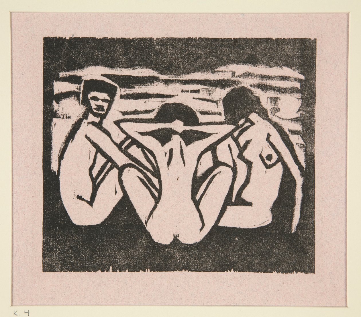 tres desnudos de Otto Mueller