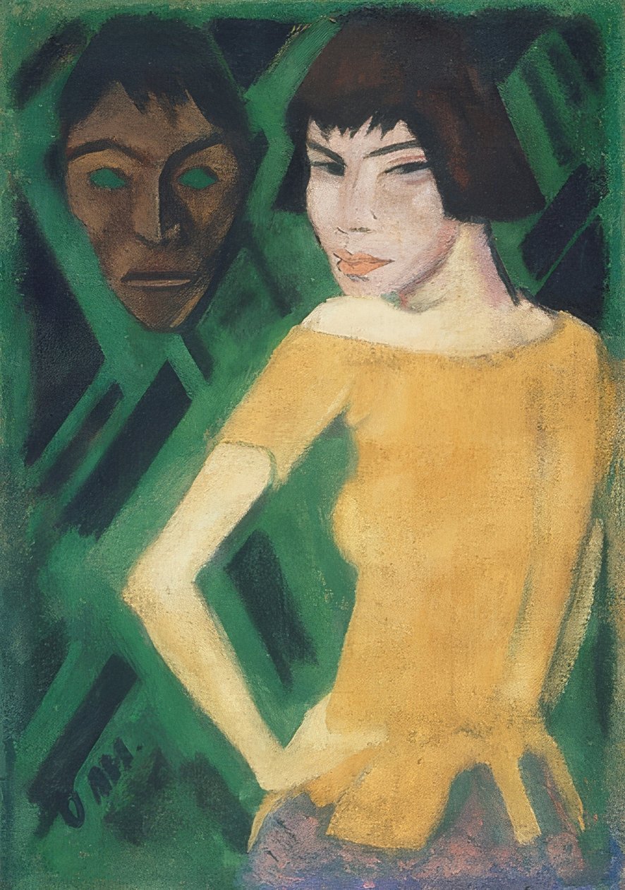 Maschka con máscara. 1919/21 de Otto Mueller