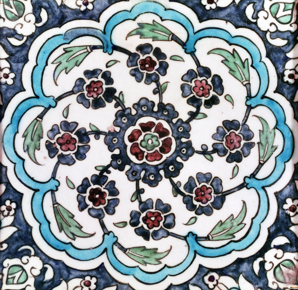 Azulejo (fritware) de Ottoman School