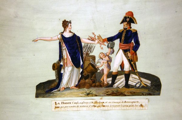 Francia confía sus fuerzas a la Prudencia y al coraje de Bonaparte, c.1800 de P. A. and J.B. Lesueur