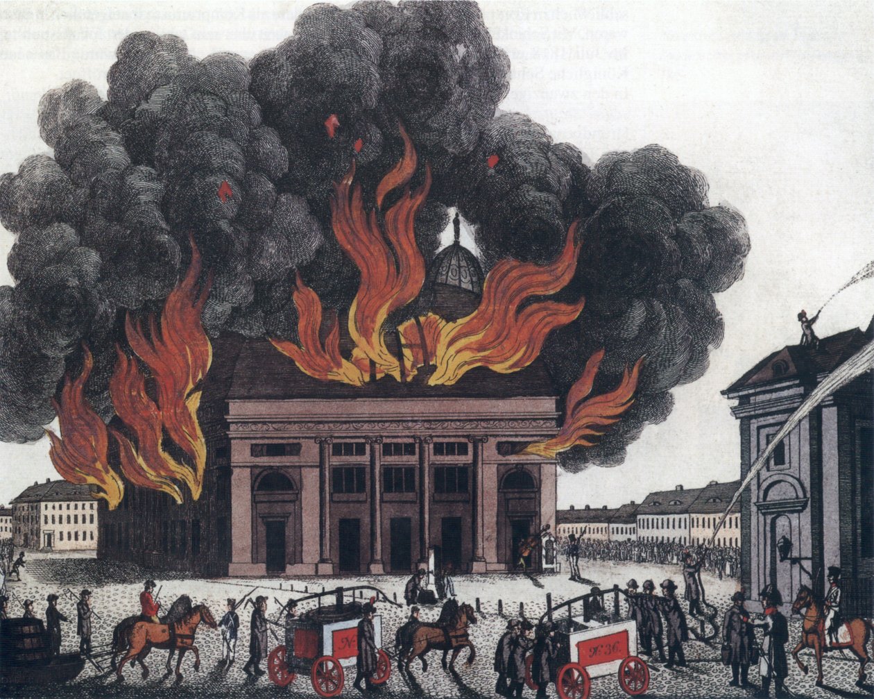 Incendio del Teatro Real el 29 de julio de 1817 de P. Haas