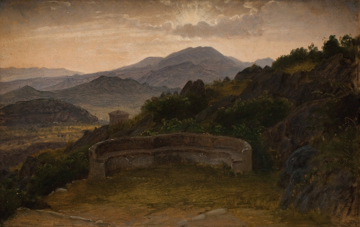 Paisaje cerca de Subiaco. Atardecer de P.C. Skovgaard
