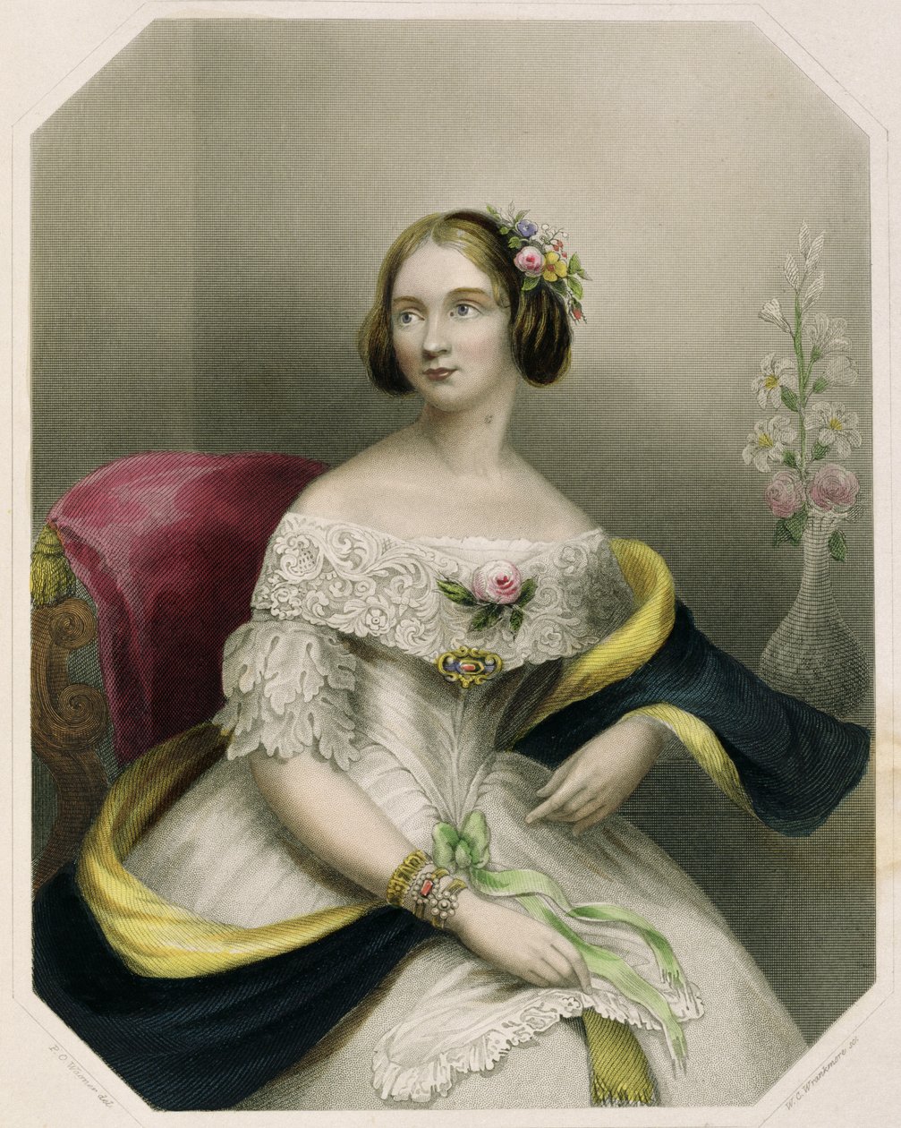 Jenny Lind (1820-70), grabado por W.C. Wrankmore de P.O. Wagner
